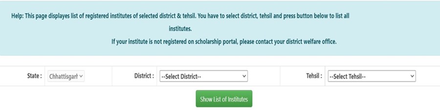 CG Scholarships - List of Eligible Institutions