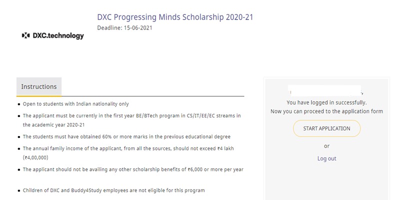 DXC Progressing Minds Scholarship - Start Application