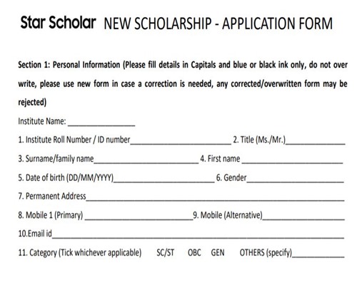 Samsung star scholarship application form