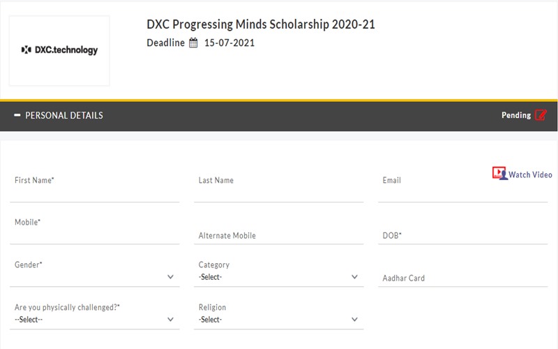 DXC Progressing Minds Scholarship