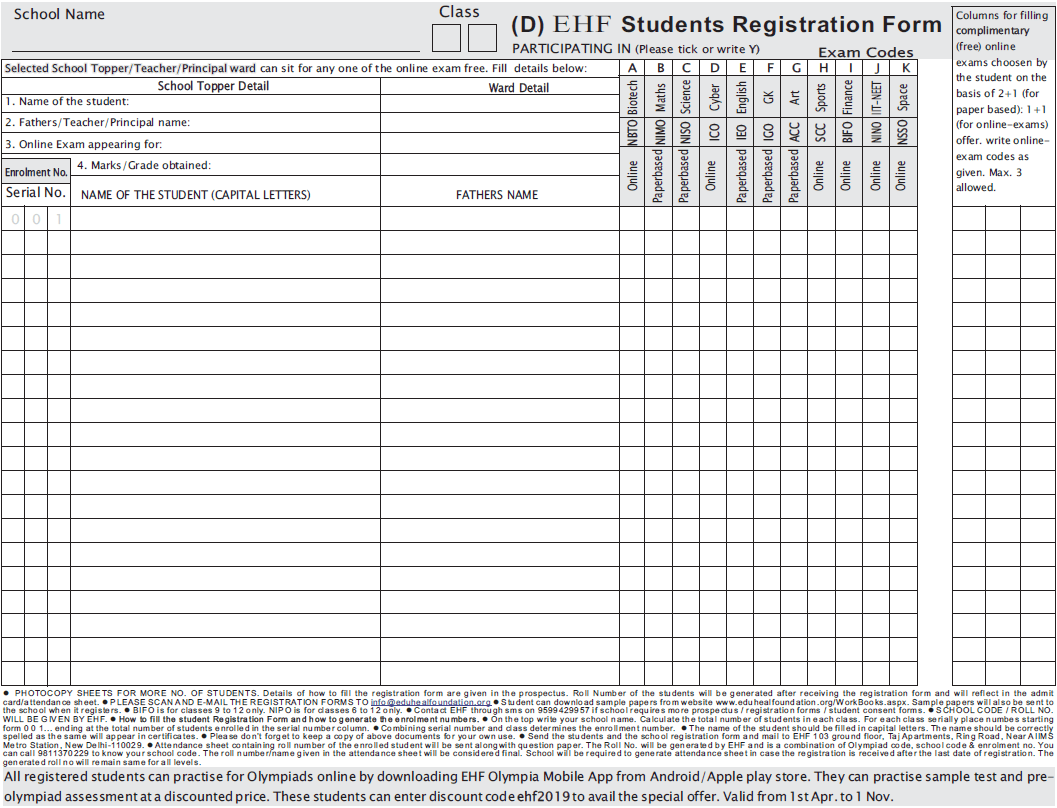 EduHeal BIFO Student Registration Form