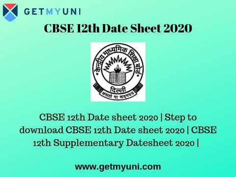 Cbse 12th Date Sheet 2020 Released Download Cbse 12th Date
